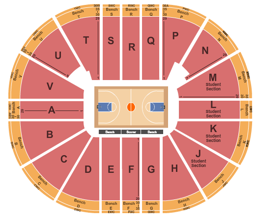 Viejas Arena At Aztec Bowl NCAA Seating Chart